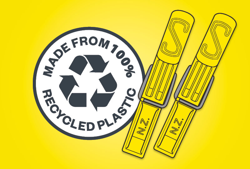 Sunshine Pegs are now made from 100% recycled plastic