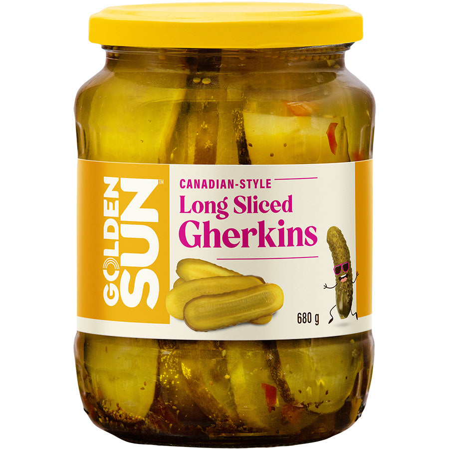 Golden Sun Long Sliced Canadian Style Gherkins 680 g