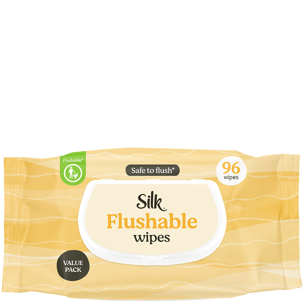 Silk Adult Bathroom Flushable Wipes 96’s