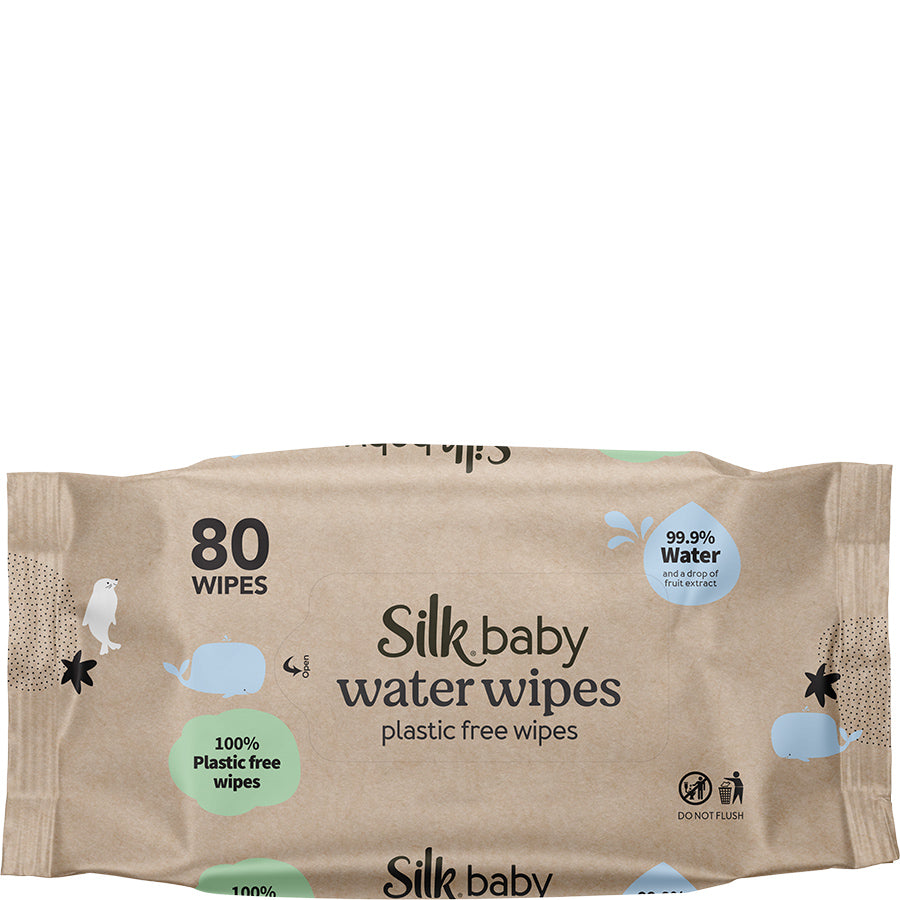 Silk 99.9% Water Plastic Free Baby Wipes 80's
