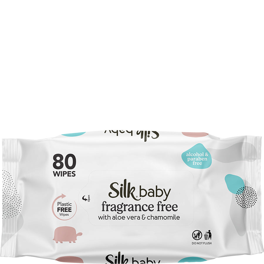 Silk Plastic Free Fragrance Free Baby Wipes 80's