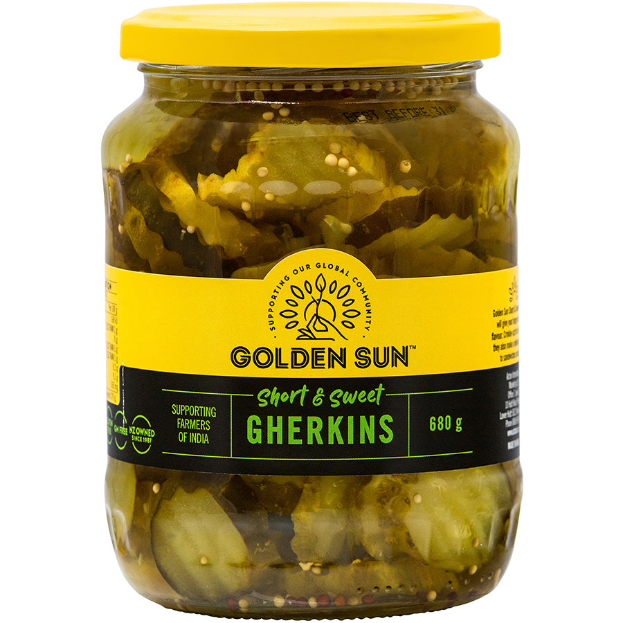 Golden Sun Short & Sweet Gherkins 680 g - Acton International Marketing  Limited