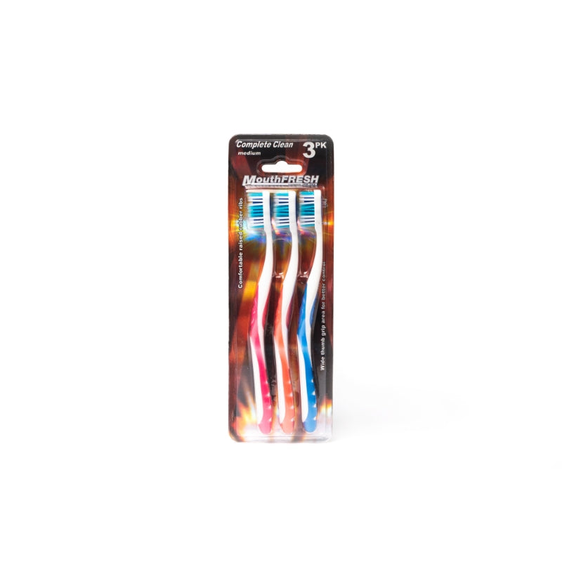 MouthFresh Adult Complete Clean Toothbrush 3 pk medium