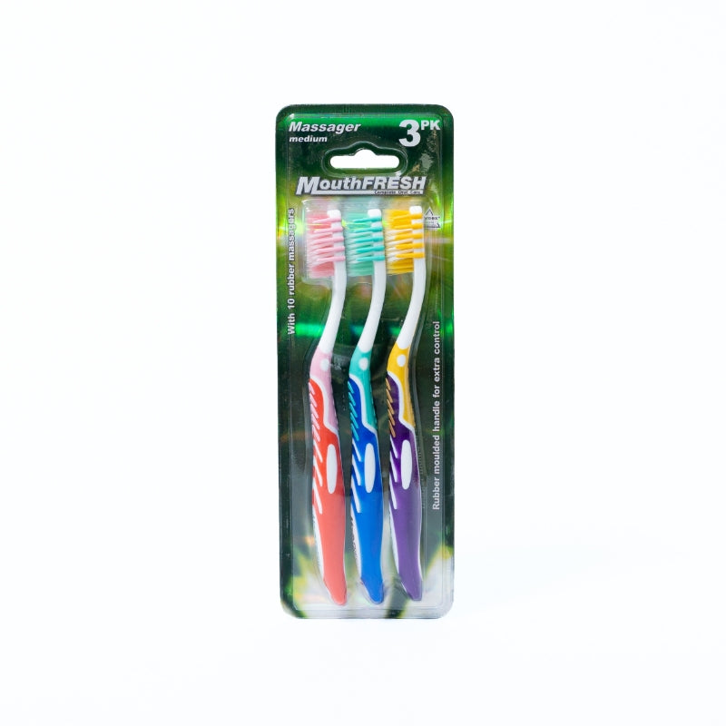 MouthFresh Adult Mainstream Toothbrush  Massager 3 pk Medium