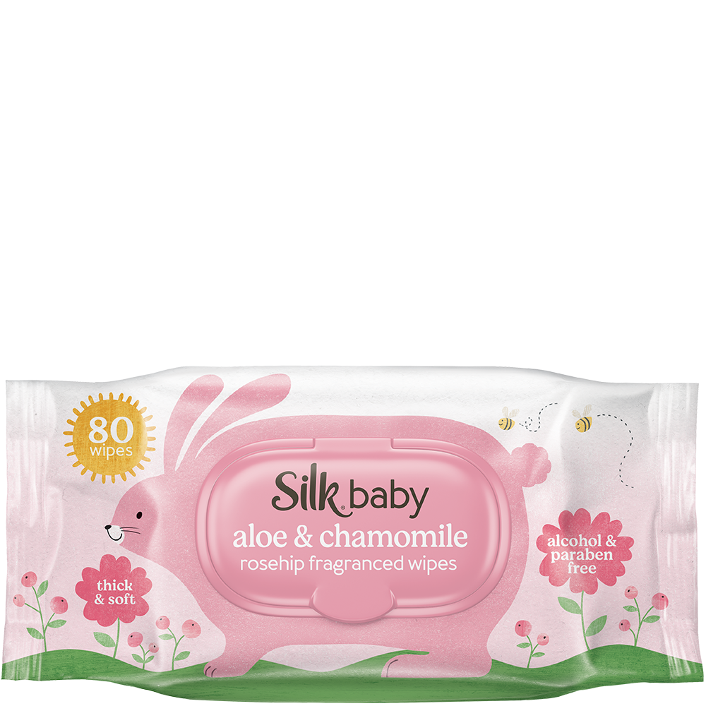 Silk Aloe & Chamomile Rosehip Fragranced Wipes 80's