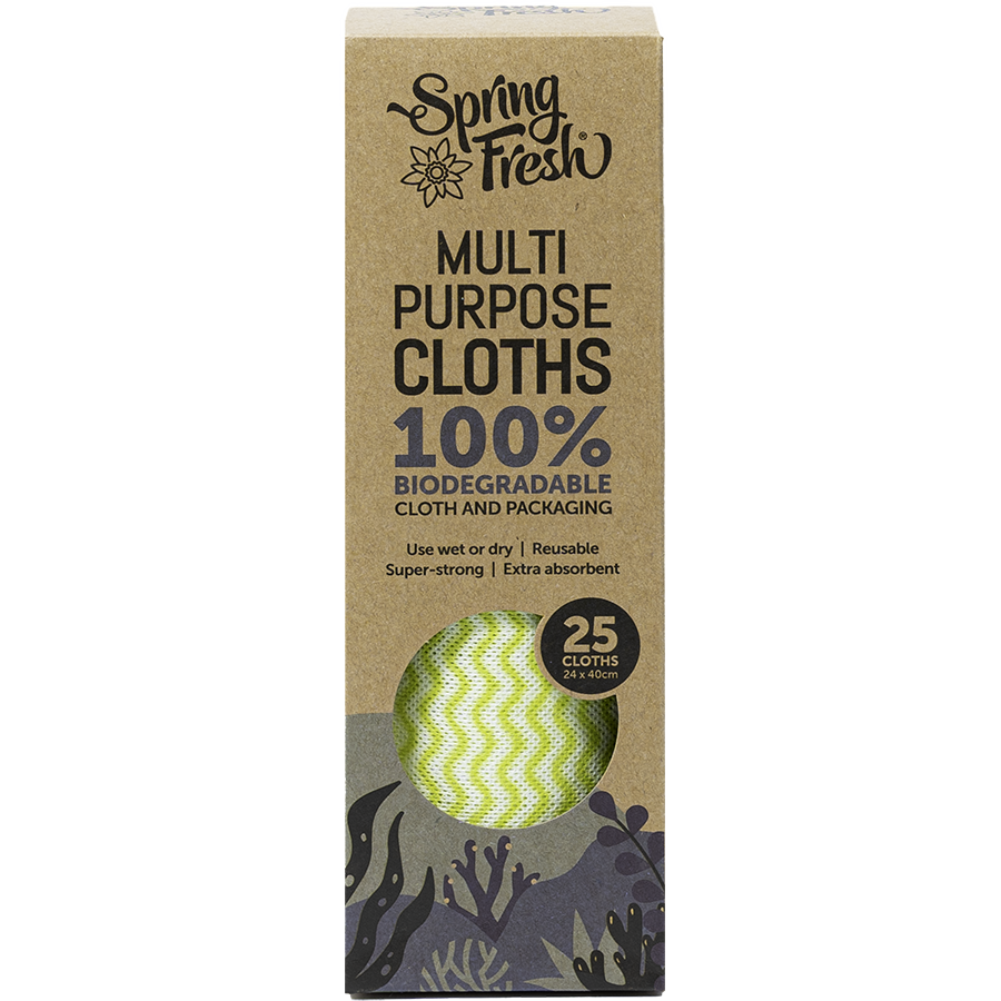 Spring Fresh Biodegradable Multi Purpose Cloth Roll 25pk