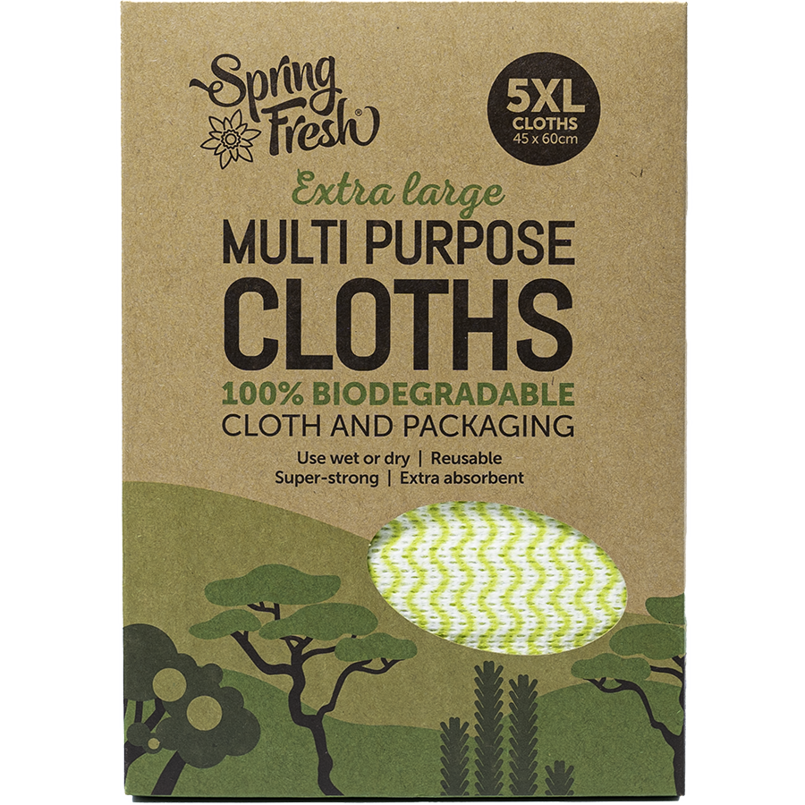 Spring Fresh Biodegradable Multi Purpose Cloths XL 5pk