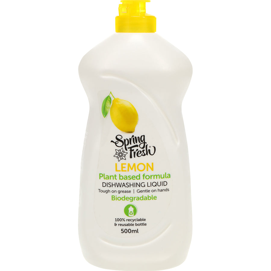 Spring Fresh Dishwashing Liquid Plant Based Formula Lemon 500ml