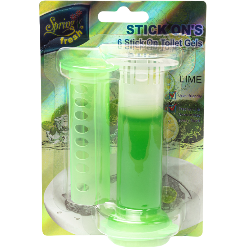 Spring Fresh Toilet Care Stick On's Lime 36ml