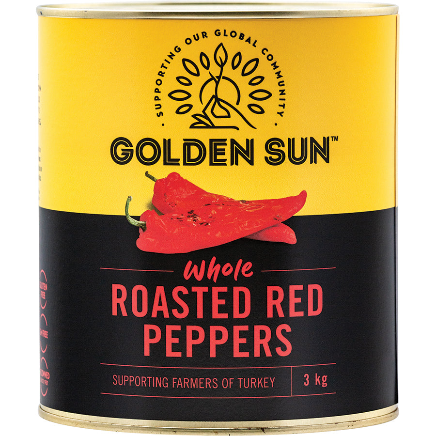 Golden Sun Whole Roasted Red Peppers 3 kg